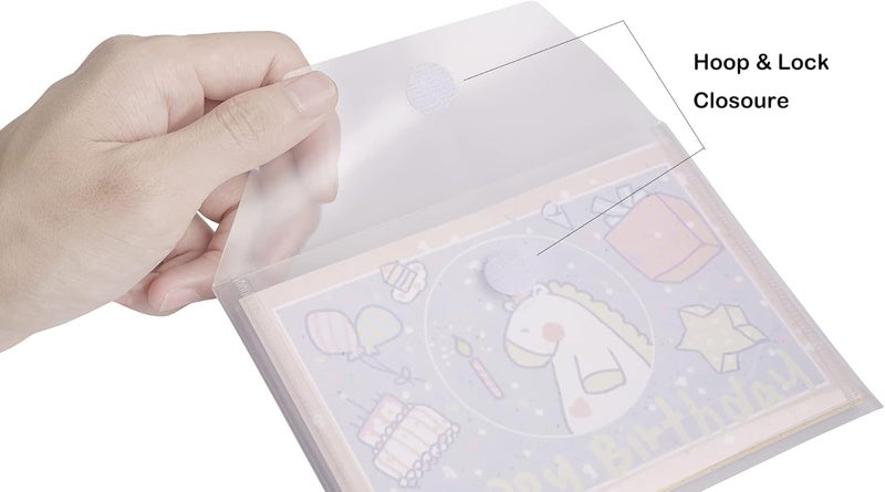 YESSART 4x6 Plastic Envelopes Hook Loop Closure Coupon Receipt Storage Holder 10 Pack (10 Pack) - Image 3